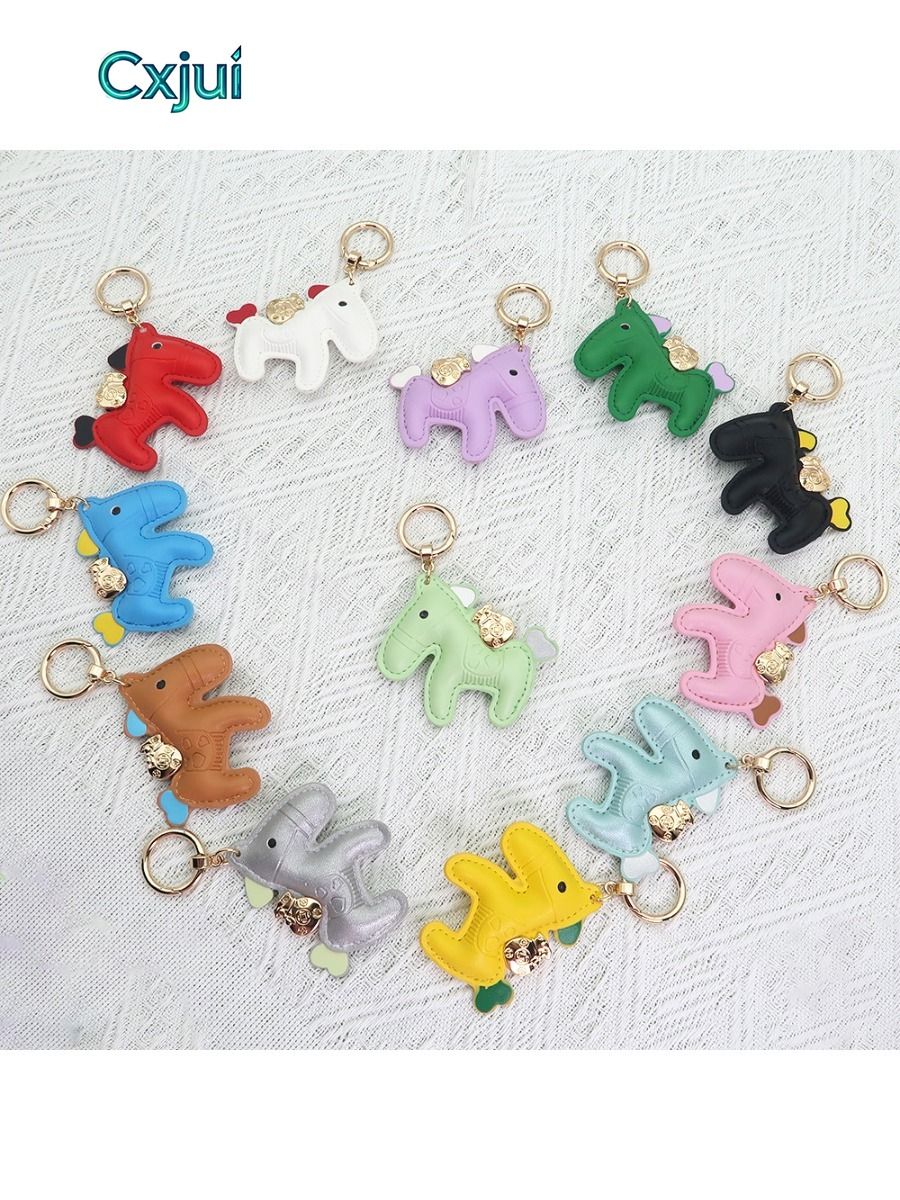 Trendy Wealthy Horse Keychain Bag Charm Cute Cartoon Heart Gift