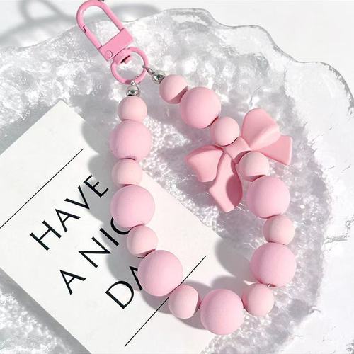 Blue Beaded Charm Keychain & Phone Strap Cute Bag Decor