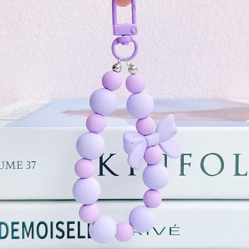 Blue Beaded Charm Keychain & Phone Strap Cute Bag Decor