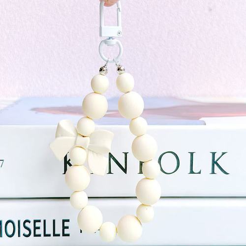 Blue Beaded Charm Keychain & Phone Strap Cute Bag Decor